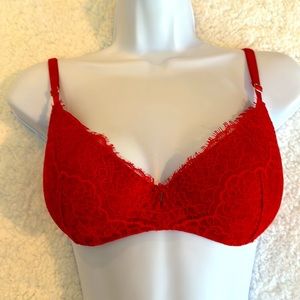 Victoria's Secret Red Lace Light Push Up Bra
